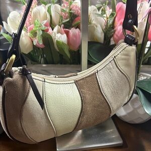 Franco Sarto patchwork leather suede shoulder Bag